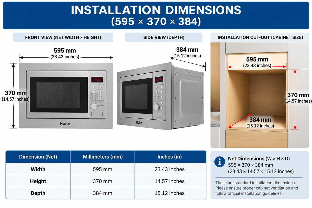 Haier HMN-25NG23 Built In Microwave Oven