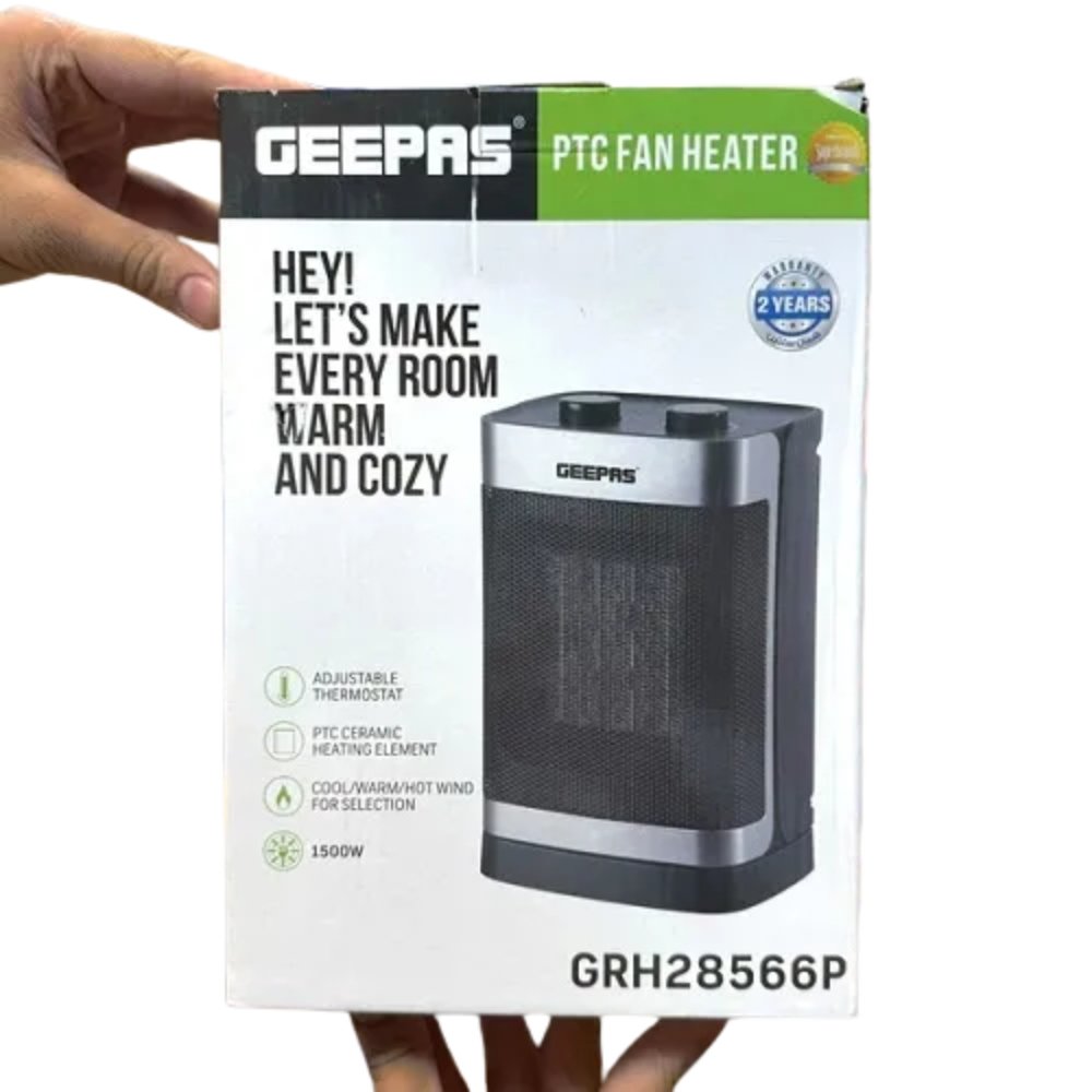 Geepas GRH28566P PTC Fan Heater Black