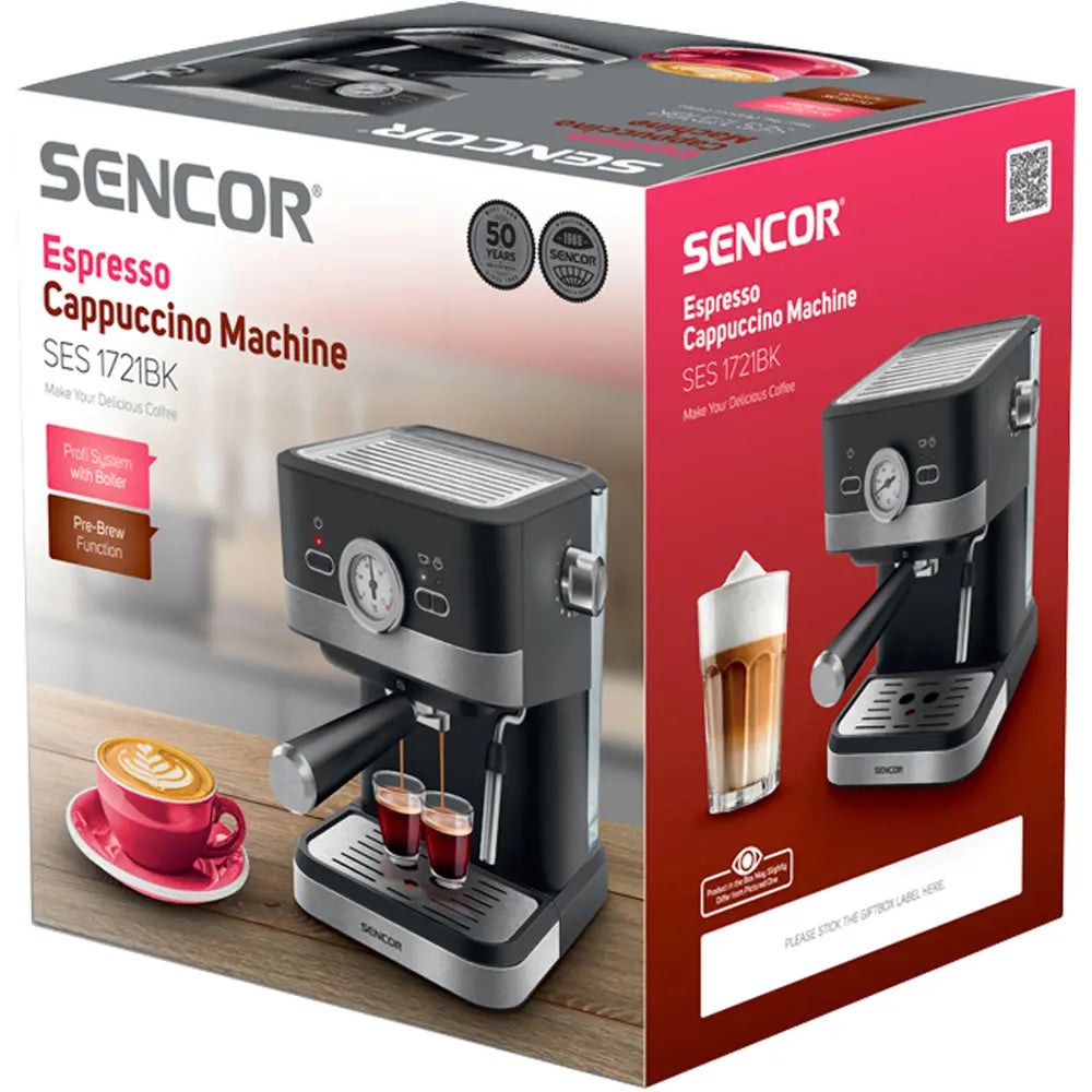 Sencor SES 1721BK 20-Bar Espresso Coffee Maker