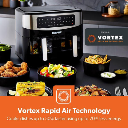 Geepas GAF‑37525UK Dual Basket Digital Air Fryer