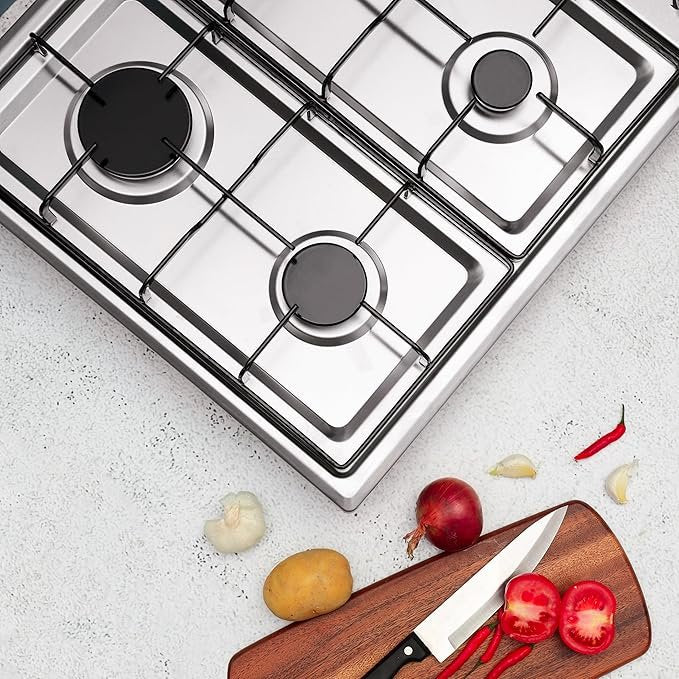 Geepas GGC31036 Stainless Steel Built‑In Gas Electric Hot Plate Hob