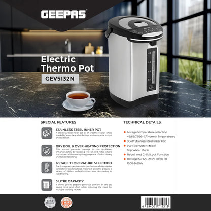 Geepas GEV5132 Electric Thermo Pot Flask
