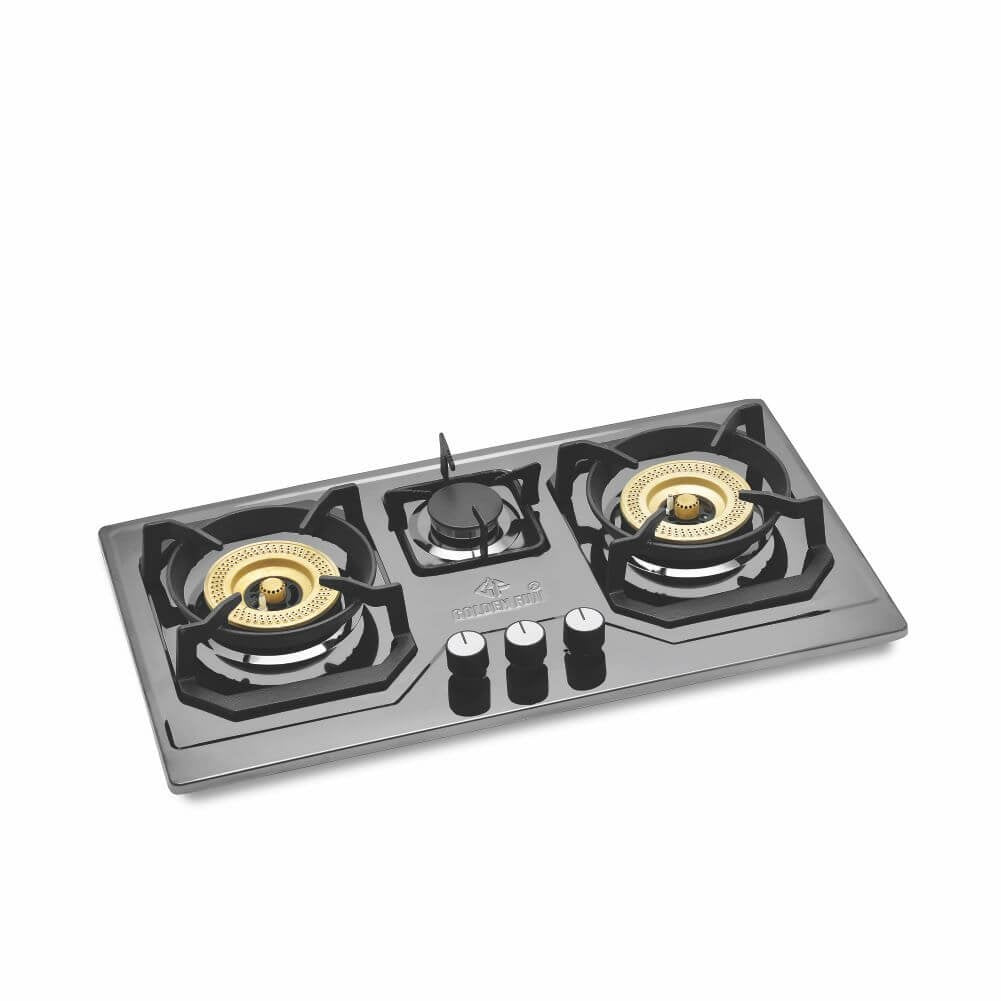Golden Fuji #ST‑2000 Kitchen Built‑In Hob - Brass Burner -Black