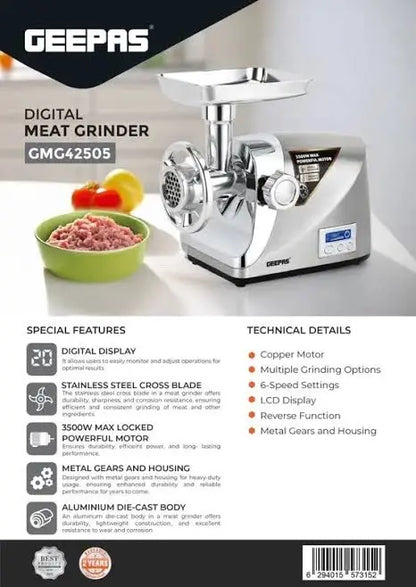 Geepas GMG42505 Digital Meat Grinder