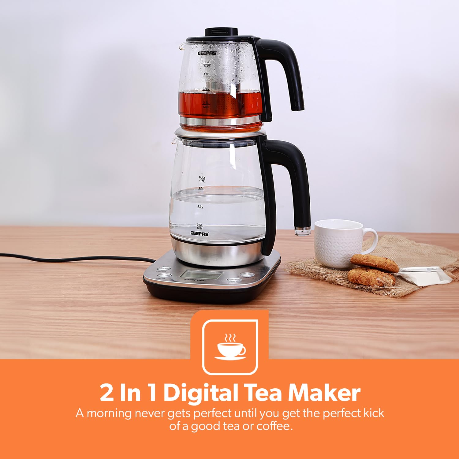 Geepas GTM38046 2-in-1 Digital Tea Maker - Image 3