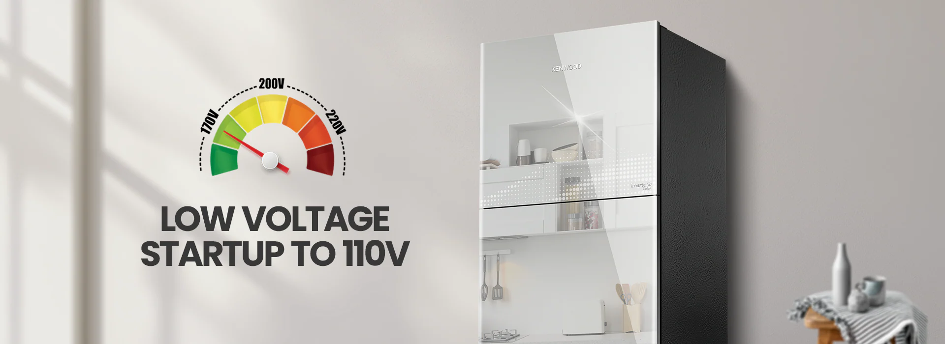 Kenwood KRF‑26657 GD Mirror Inverter Refrigerator