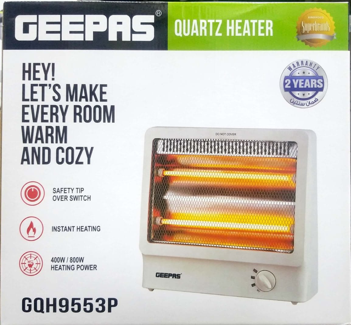 Geepas GQH9553P Quartz Heater
