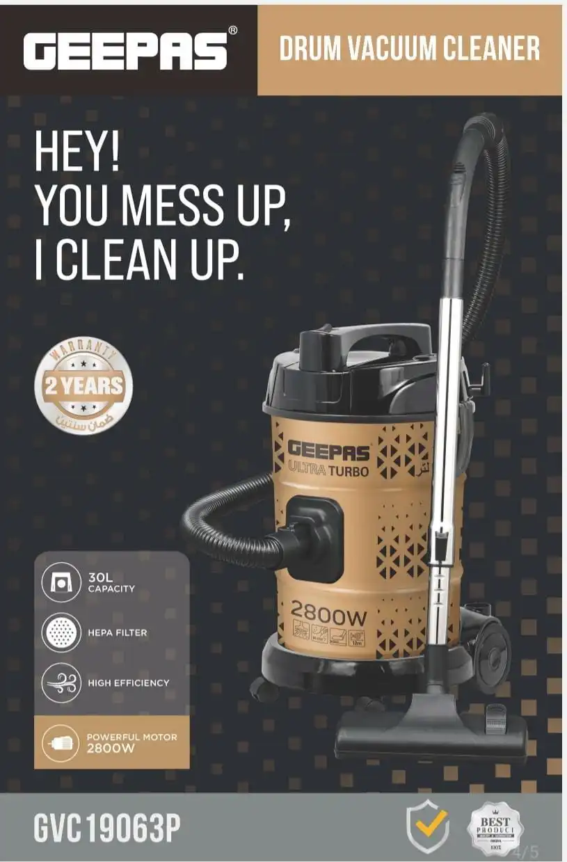 Geepas GVC19063P Drum Vacuum Cleaner