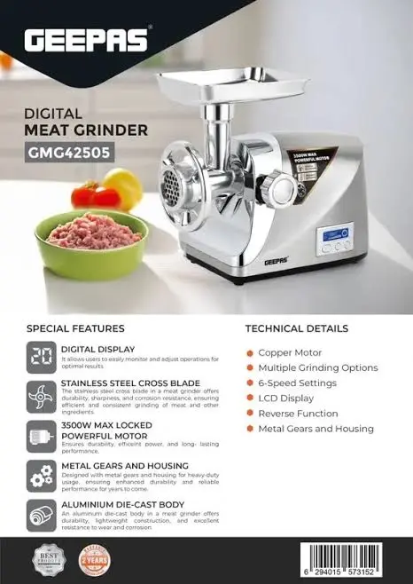 Geepas GMG42505 Digital Meat Grinder