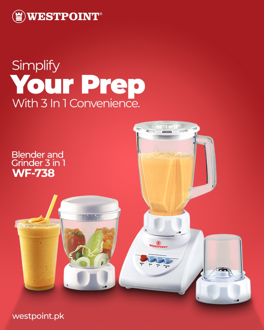 WestPoint WF‑738 Blender and Grinder