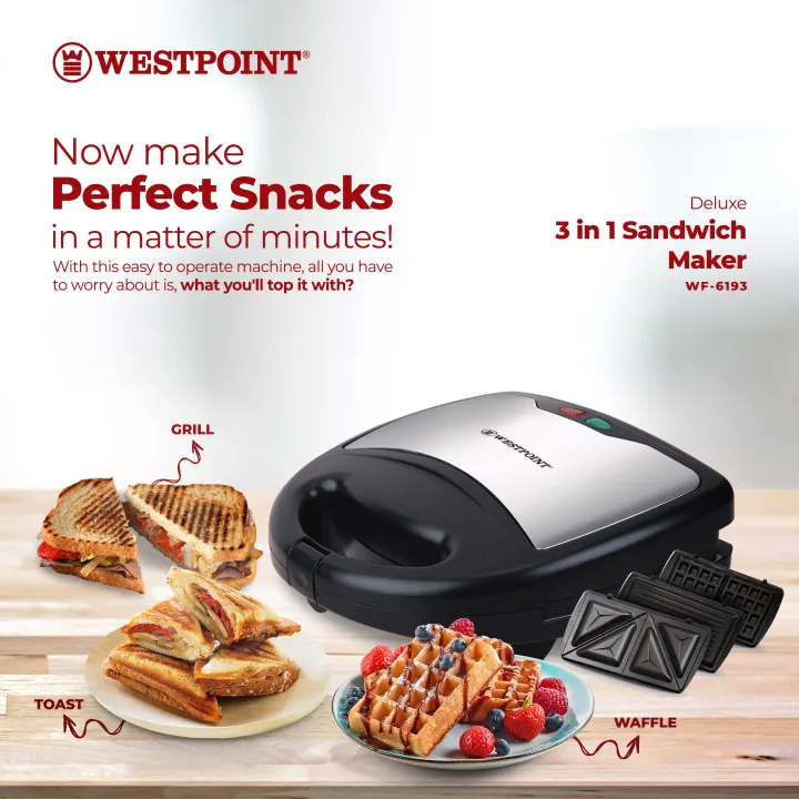 WestPoint WF‑6193 3‑in‑1 Sandwich Toaster