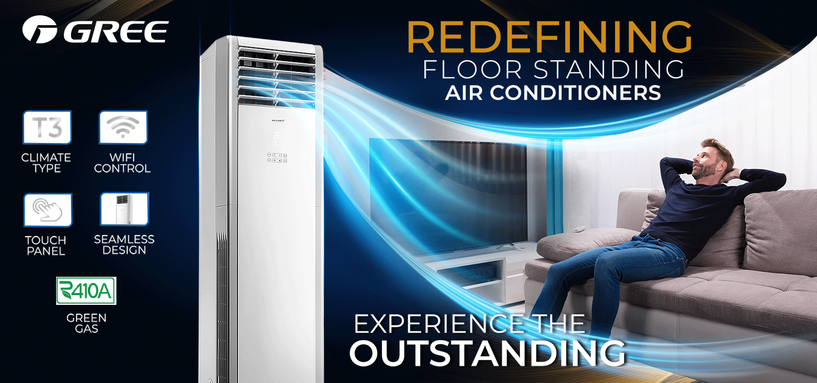 Gree T-Fresh Series GF-48TFIH 4 Ton Floor Standing AC