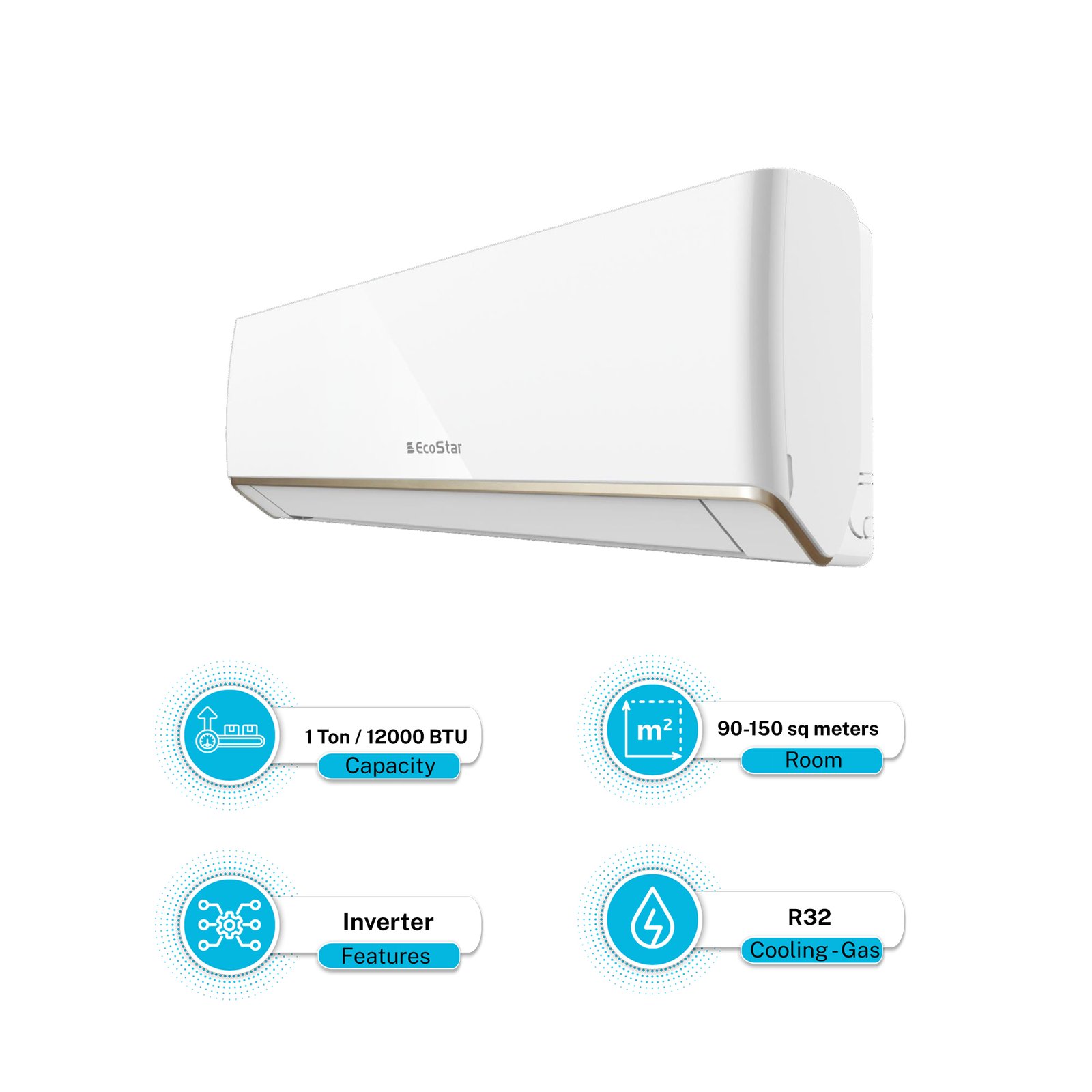EcoStar Duke Series ES-12DU02 1 Ton White Split AC