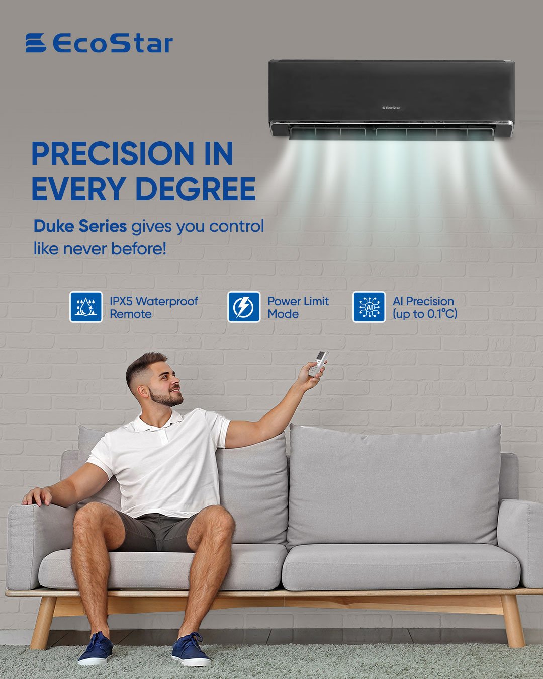 EcoStar Duke Series ES-24DU02 2 Ton Grey Split AC