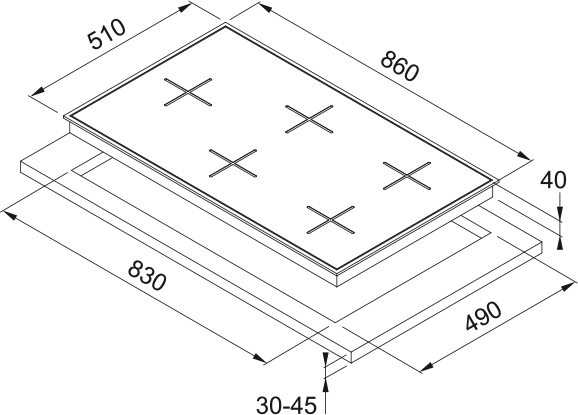 Franke FHNL 905 4G TC XS C Built-In Gas Hob