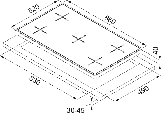 Franke FHNS 905 4G TC BK C Gas Hob