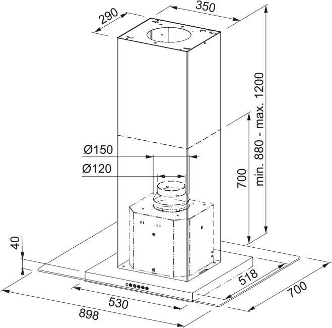 Franke FGL 925 I XS NP T-Glass Linear Hood