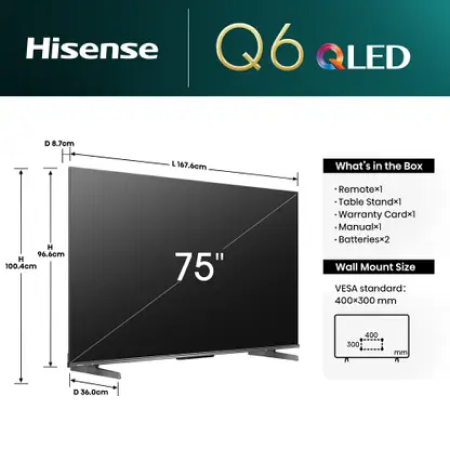 Hisense 75" Q6N QLED 4K Smart TV