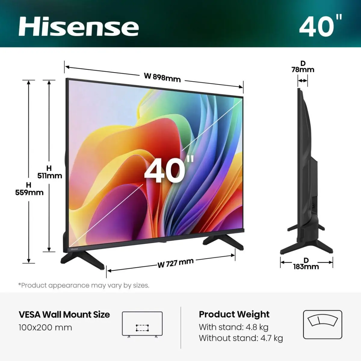 Hisense 40" A4S FHD Smart TV