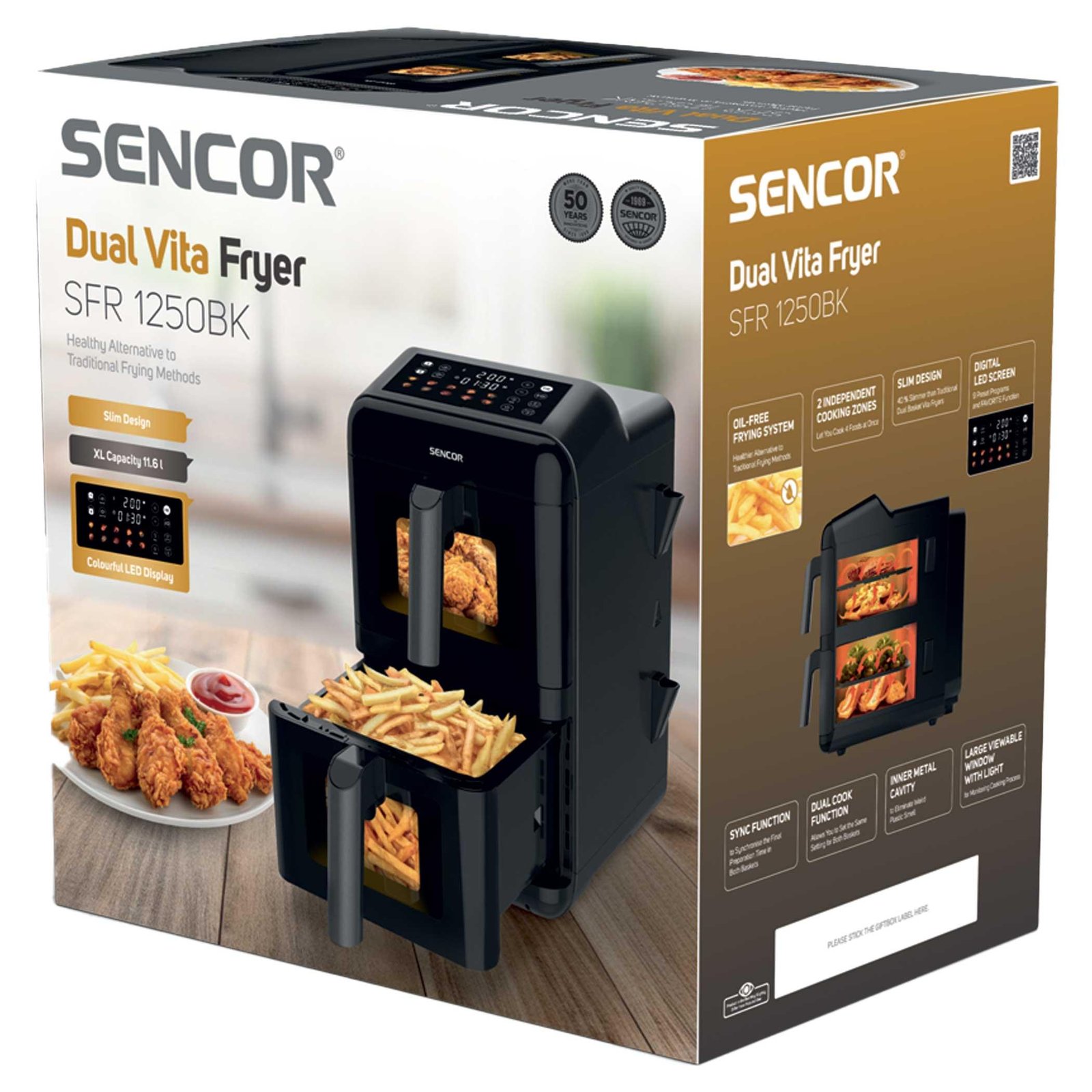 Sencor SFR 1250BK Dual Vita Fryer